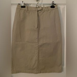 L.L. Bean - khaki pencil skirt